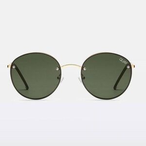 Quay Australia Round Sunglasses - Gold Frame with black Lenses